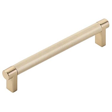 HIS CO Emtek Select Knurled Cabinet Pull with Satin Brass US4 Stem Finish Choice of Size 84055RECUS4KNUS4 CentertoCenter 6