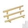 Goldenwarm Kitchen Cabinet Pulls Brushed Brass Drawer Pulls Gold 5in Cabinet Handles Modern Hardware for Kitchen Cupboard Bedroom Drawer Bathroom Furniture Door 10Pack