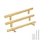 Goldenwarm Kitchen Cabinet Pulls Brushed Brass Drawer Pulls Gold 5in Cabinet Handles Modern Hardware for Kitchen Cupboard Bedroom Drawer Bathroom Furniture Door 10Pack