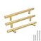 Goldenwarm 15 Pcs Gold Cabinet Pulls Drawer Handles 128mm Brushed Brass Kitchen Cabinet Hardware Cupboard Door Pulls 5in Hole Center 712in Overall Length