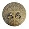 Tiazza A Pair Antique Brass Round Plate Pulls Handle Shoe Cabinet Wardrobe Cupboard Pure Copper Vintage Double Door Ring Pull Bronze Tone