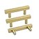 Goldenwarm 10 Pack Gold Cabinet Handles 21264mm Brushed Brass Cabinet Pulls T Bar Drawer Pulls for Kitchen Cupboard Drawer Hardware