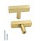 Goldenwarm 20 Pack Gold Cabinet Knobs Brushed Gold Drawer Knobs T Brass Cabinet Pulls for Kitchen Cupboard Drawer Hardware