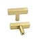 Goldenwarm 10 Pack Gold Cabinet Knobs Brushed Gold Drawer Knobs T Brass Cabinet Pulls for Kitchen Cupboard Drawer Hardware