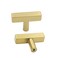 Goldenwarm 10 Pack Gold Cabinet Knobs Brushed Gold Drawer Knobs T Brass Cabinet Pulls for Kitchen Cupboard Drawer Hardware