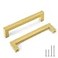 goldenwarm 10 Pack 5 inch Gold Cabinet Pulls Brushed Brass Drawer Handles Modern Square Stainless Steel Hardware Pull for Kitchen Cupboard Dresser