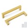 goldenwarm 10 Pack 5 inch Gold Cabinet Pulls Brushed Brass Drawer Handles Modern Square Stainless Steel Hardware Pull for Kitchen Cupboard Dresser