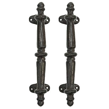 Sungmor 2PC Solid Sturdy Cast Iron Cabinet Handles Heavy Duty 93 Long Strong Rustic Metal Grab Bar Decorative Door Handles Antique Farmhouse Fence Gate Garage Closet Drawer Sliding Door Pulls