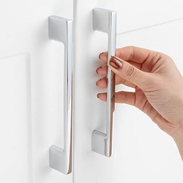 ASKANO 10 Pack 5 Inch Hole Centers Polished Chrome Cabinet Pulls Chrome Cabinet Handles Chrome Kitchen Hardware for Cabinets ZP2205 Drawer Bedroom Dresser Bathroom Vanity Cupboard Closet