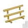 Goldenwarm 25 Pack 334in Brushed Gold Cabinet Pulls Gold Kitchen Cabinet Handles Brushed Brass Drawer Pulls for Bedroom Bathroom Closet Door