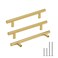Goldenwarm 20 Pack 5 Inch Gold Cabinet Handles Brushed Gold Cabinet Pulls Kitchen Drawer Handles Brass Dresser Hardware for Bathroom Cupboard