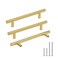 Goldenwarm 20 Pack 5 Inch Gold Cabinet Handles Brushed Gold Cabinet Pulls Kitchen Drawer Handles Brass Dresser Hardware for Bathroom Cupboard