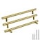 goldenwarm 25Pcs Brushed Brass Kitchen Cabinet Hardware Handle 12 Diameter T Bar Handles Furniture Gold Door Drawer Pulls Knobs Hole Spacing 224mm 845in