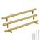 goldenwarm 25Pcs Brushed Brass Kitchen Cabinet Hardware Handle 12 Diameter T Bar Handles Furniture Gold Door Drawer Pulls Knobs Hole Spacing 224mm 845in