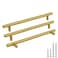 goldenwarm 25Pcs Brushed Brass Kitchen Cabinet Hardware Handle 12 Diameter T Bar Handles Furniture Gold Door Drawer Pulls Knobs Hole Spacing 224mm 845in