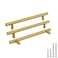 Goldenwarm 25 Pack 614 Inch Brushed Gold Cabinet Handles Gold Drawer Pulls Kitchen Cabinet Handles Brushed Brass Drawer Pulls for Cupboard Bathroom Hardware