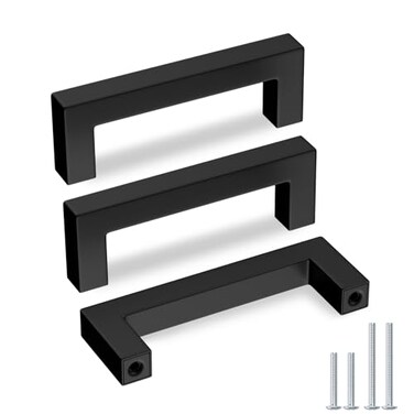 Goldenwarm 25 Pack Black Cabinet Pulls 334in 96mm Drawer Pulls Kitchen Cabinet Handles Black Dresser Stainless Steel Modern Hardware