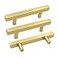 Goldenwarm 18 Pack Gold Cabinet Handles 376mm Brushed Brass Cabinet Pulls T Bar Drawer Pulls for Kitchen Cupboard Drawer Hardware