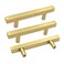 Goldenwarm 18 Pack Gold Cabinet Handles 376mm Brushed Brass Cabinet Pulls T Bar Drawer Pulls for Kitchen Cupboard Drawer Hardware