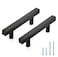 JOY DECOR 30 Pack 3 Inch Matte Black Square Cabinet Handles Stainless Steel Cabinet Hardware Pulls for Kitchen and Drawers with 5 Inch Overall Length