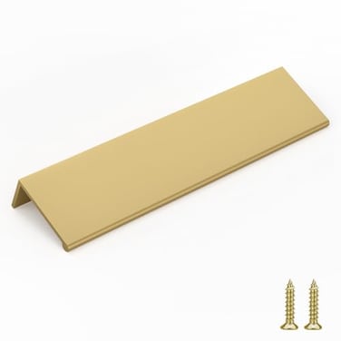 goldenwarm 10 Pack Gold Finger Edge Pulls Drawer Finger Pulls Champagne Gold Kitchen Hardware Handles Bedroom Dresser Drawers614 in Hole Center