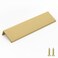 goldenwarm 10 Pack Gold Finger Edge Pulls Drawer Finger Pulls Champagne Gold Kitchen Hardware Handles Bedroom Dresser Drawers614 in Hole Center