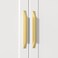 Goldenwarm 10 Pack Gold Cabinet Handles 334 Inch96mm Brushed Brass Finger Pulls Long Cabinet Pulls Modern Kitchen Bathroom Hardware