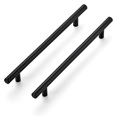 Ravinte 10 Pack 712 Inch Cabinet Handles Matte Black Stainless Steel Kitchen Cupboard Pulls 10 Length712 Hole Center