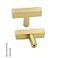 Goldenwarm 25 Pack Gold Cabinet Knobs Brushed Gold Drawer Knobs T Brass Cabinet Pulls for Kitchen Cupboard Drawer Hardware