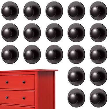 Jetec 20 Pieces Adhesive Cabinet Knobs Mini Instant Handle Stick Auxiliary Cabinet Organizer Pull SelfStick Handle Helper for Windows Wardrobes Cabinets DrawersBlack