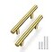 Haliwu 10 Pack Cabinet Handles Brass Gold Cabinet Pulls 3 Inch Hole Center Drawer Pulls Modern Bar Dresser Handles for Bathroom Kitchen Bedroom