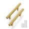 Haliwu 10 Pack Cabinet Handles Brass Gold Cabinet Pulls 3 Inch Hole Center Drawer Pulls Modern Bar Dresser Handles for Bathroom Kitchen Bedroom