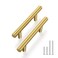 Haliwu 10 Pack Cabinet Handles Brass Gold Cabinet Pulls 3 Inch Hole Center Drawer Pulls Modern Bar Dresser Handles for Bathroom Kitchen Bedroom