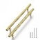 Haliwu 10 Pack Cabinet Handles Brass Gold Cabinet Pulls 5 Inch Hole Center Drawer Pulls Modern Bar Dresser Handles for Bathroom Kitchen Bedroom