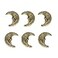 Zeckos Set of 6 Gold Finish Cast Iron Crescent Moon Face Drawer Pulls Decorative Cabinet Knobs for Celestial Dcor Each 2 Inches High Mystical Elegance