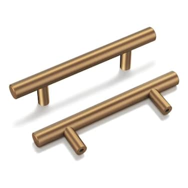 Goldenwarm 15 Pack 3 inch76mm Champagne Bronze Cabinet Pulls Gold Cabinet Handles Champagne Drawer Handles Brushed Bronze Drawer Pulls Kitchen Bathroom Bedroom Furniture Hardware