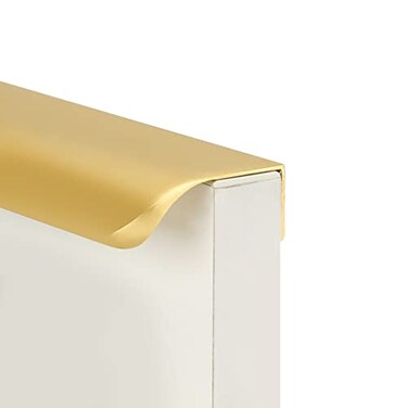 goldenwarm 10 Pack 10 Inch Matte Gold Finger Pulls Cabinet Edge Pulls Brushed Brass Drawer Handles Edge Hardware for Kitchen Cupboard