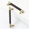 Linkaa 10 PackBrown and Gold Drawer Pulls Handles5 Kitchen Cabinet Handle Knobs Brushed Gold Dresser Pulls and Knobs Modern Dresser Cabinet Hardware Brown Leather Brushed Brass