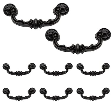 Biaungdo 8 Pcs 151mm6 Hole Center Pull Handles Zinc Alloy Rustic Vintage Style DropDown Bail Swing Dresser Pull Handle Antique Drawer Handles for Kitchen Cabinet 73 Total Length