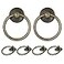Zernmiarder 12pcs Antique Brass Ring Drawer Pulls Vintage Cabinet Ring Handles Metal Drawer Knobs for Dresser Drawers Cupboards