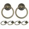 Zernmiarder 12pcs Antique Brass Ring Drawer Pulls Vintage Cabinet Ring Handles Metal Drawer Knobs for Dresser Drawers Cupboards