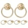 Zernmiarder 12pcs Champagne Gold Drop Ring Drawer Pulls Vintage Cabinet Ring Handles Metal Drawer Knobs for Dresser Drawers Cupboards