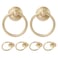 Zernmiarder 12pcs Champagne Gold Drop Ring Drawer Pulls Vintage Cabinet Ring Handles Metal Drawer Knobs for Dresser Drawers Cupboards