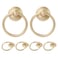 Zernmiarder 12pcs Champagne Gold Drop Ring Drawer Pulls Vintage Cabinet Ring Handles Metal Drawer Knobs for Dresser Drawers Cupboards
