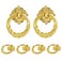 Zernmiarder 6pcs Golden Flower Drop Ring Drawer Pulls Small Vintage Cabinet Ring Handles Metal Drawer Knobs for Dresser Drawers Cupboards