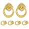 Zernmiarder 6pcs Golden Flower Drop Ring Drawer Pulls Small Vintage Cabinet Ring Handles Metal Drawer Knobs for Dresser Drawers Cupboards