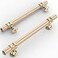 Amerdeco 10 Pack Knurled Gold Cabinet Pulls 5 Inch Hole Center Brushed Brass Kitchen Cabinet Handles for Drawer Dresser Cupboard and Wardrobe ZH0025