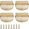 RZDEAL Solid Brass Edge Pulls for Cabinets Brushed Gold Leaf Knobs and Pulls for Dresser Drawers 4 Overall Length23860mm