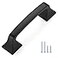 Ravinte Solid 3 Inch Square Foot Cabinet Pulls Matte Black Arch Pull Kitchen Cabinet Handles Black Drawer Pulls Flat Black Cabinet Hardware10 Pack
