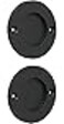 Tibres Finger Pulls for Closet and Pocket Doors Round Sliding Door Pulls Flush Pulls Matte Black Set of 2